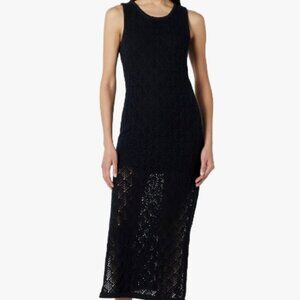 NWT The Drop Women's Ritu Crochet Maxi Dress, Black, Medium